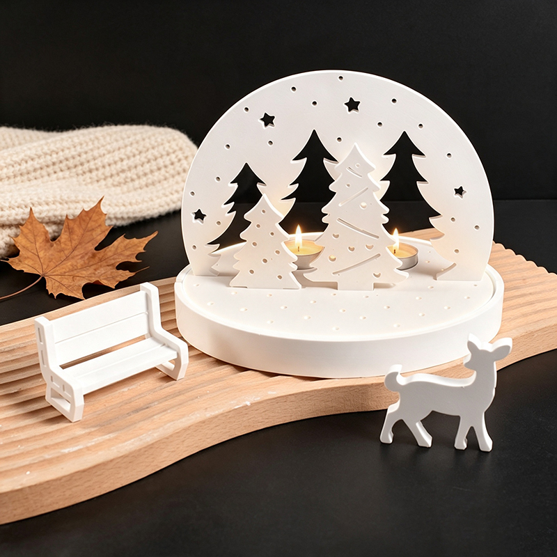 Candle Making Kit - Kerst-Eland Theelicht Houder Siliconen Molds, 3D