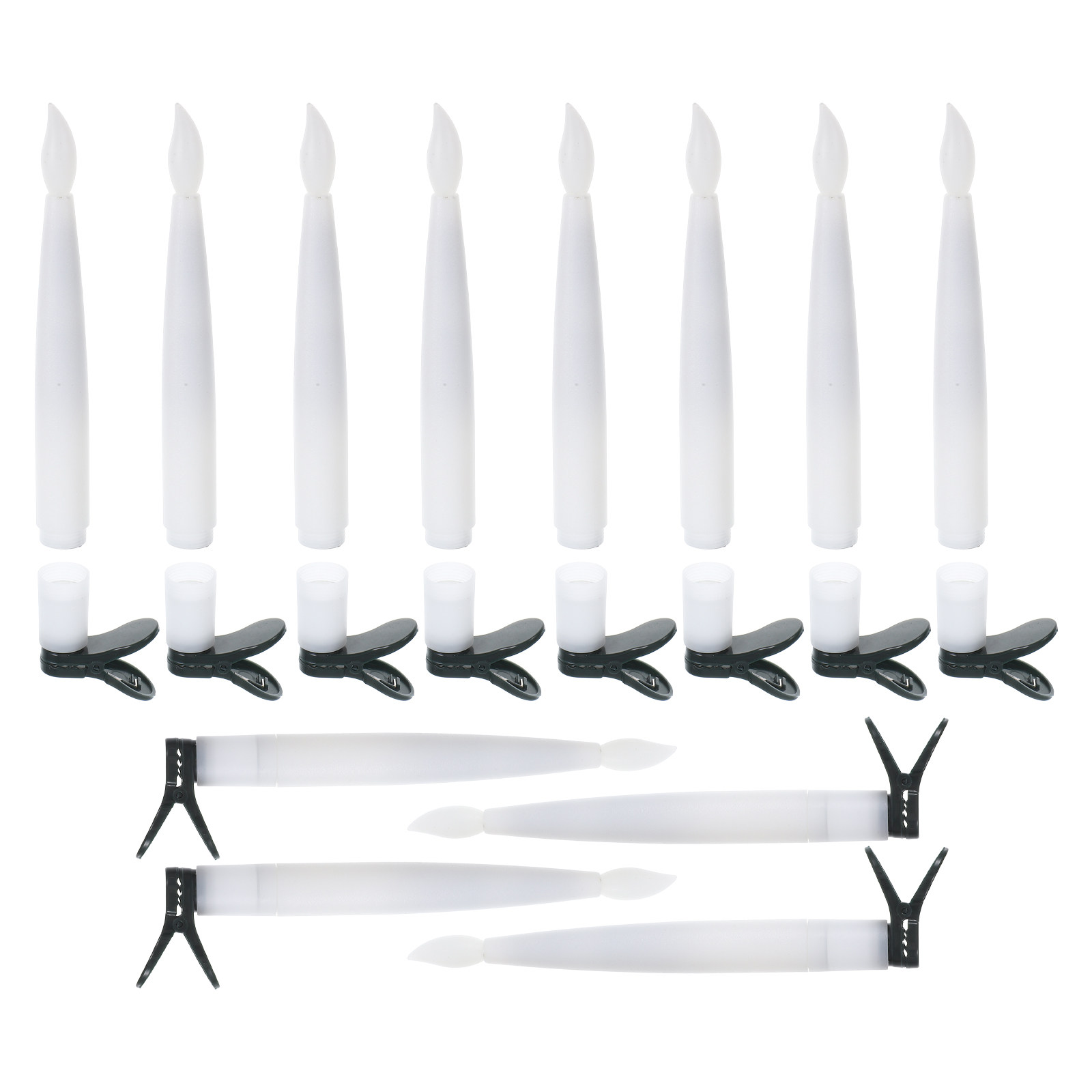 Paraffin Wax - 12 sets LED-kerstkaarsen met clip, warm