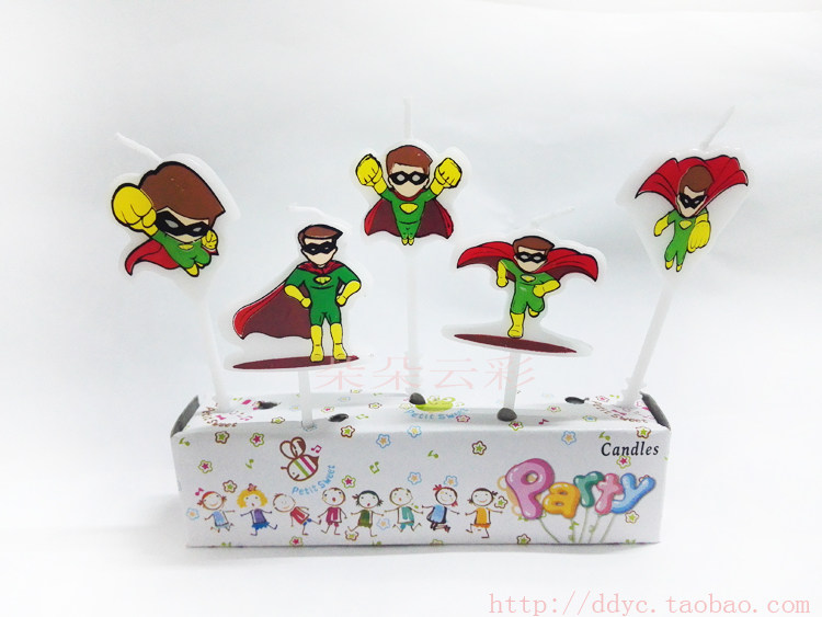 Paraffin Wax - Kaars met cartoonpatroon en draadjes, verjaardagskaars