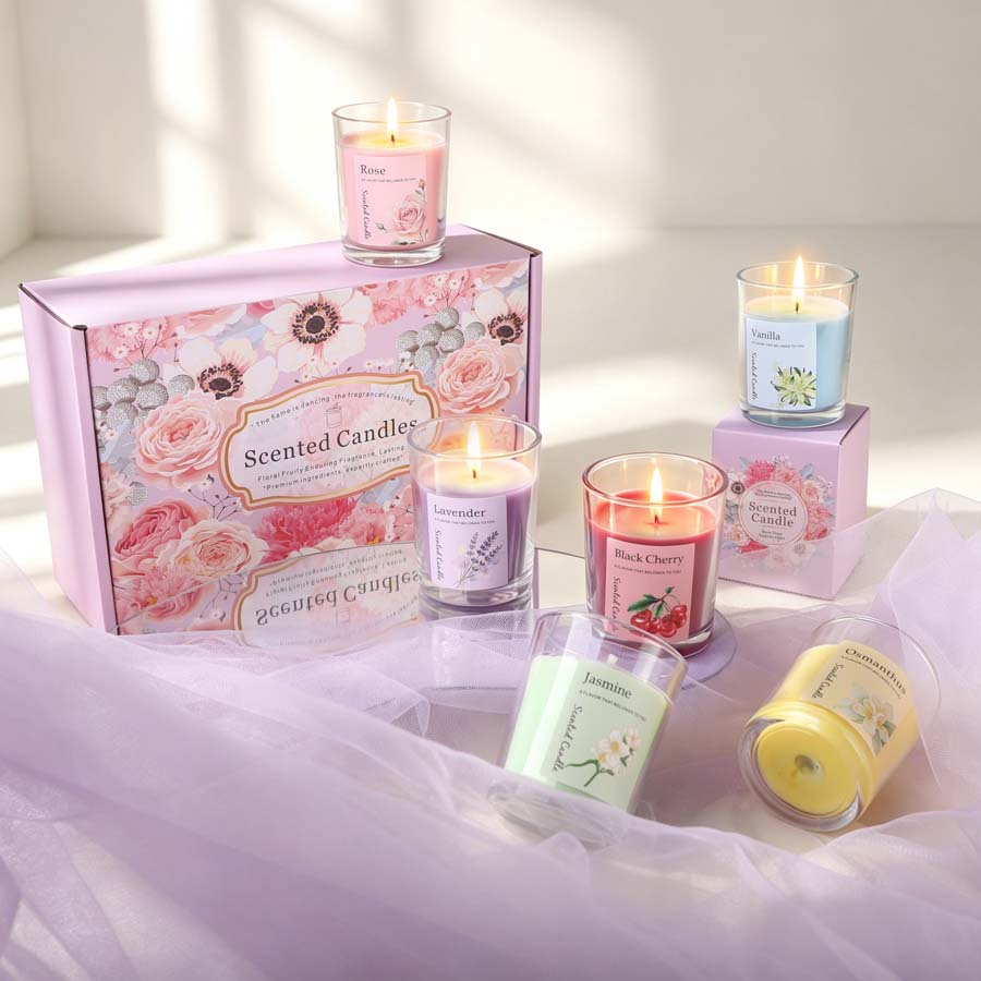 Candle Fragrance - Aromatherapie Geurkaarsen Geschenkset 6 Verschillende Geuren