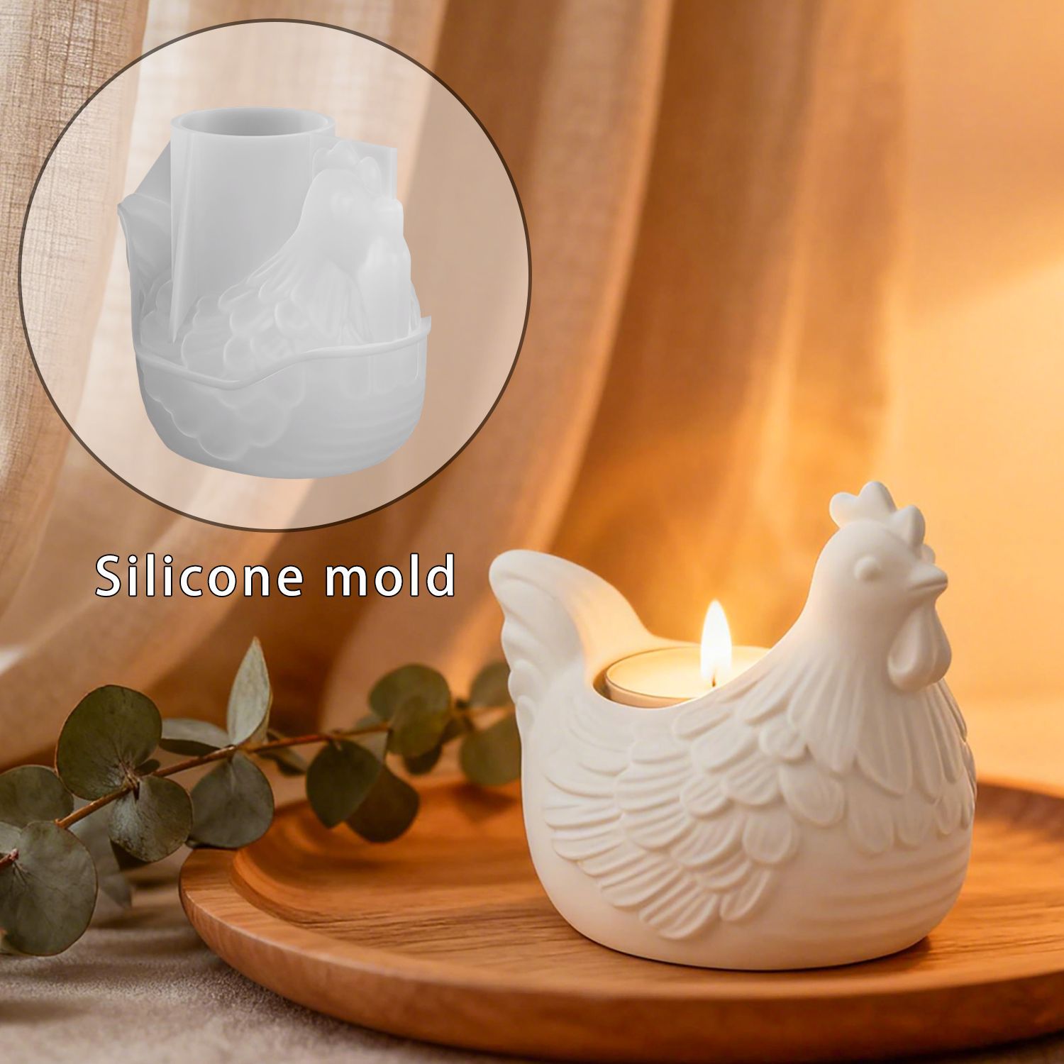 DIY 3D kleine kip kaarshouder  - Candle Molds recensie en prijs